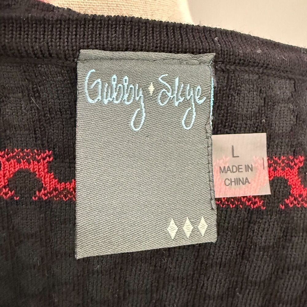 Gabby Skye Polka Dot Patterned Sweater Dress, Size L, Red and Black - Picture 9 of 12